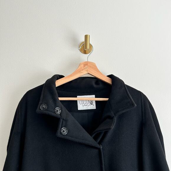Cocoon By Elizabeth Geisler High Street Swing Cape Coat Black 12 - Picture 3 of 7